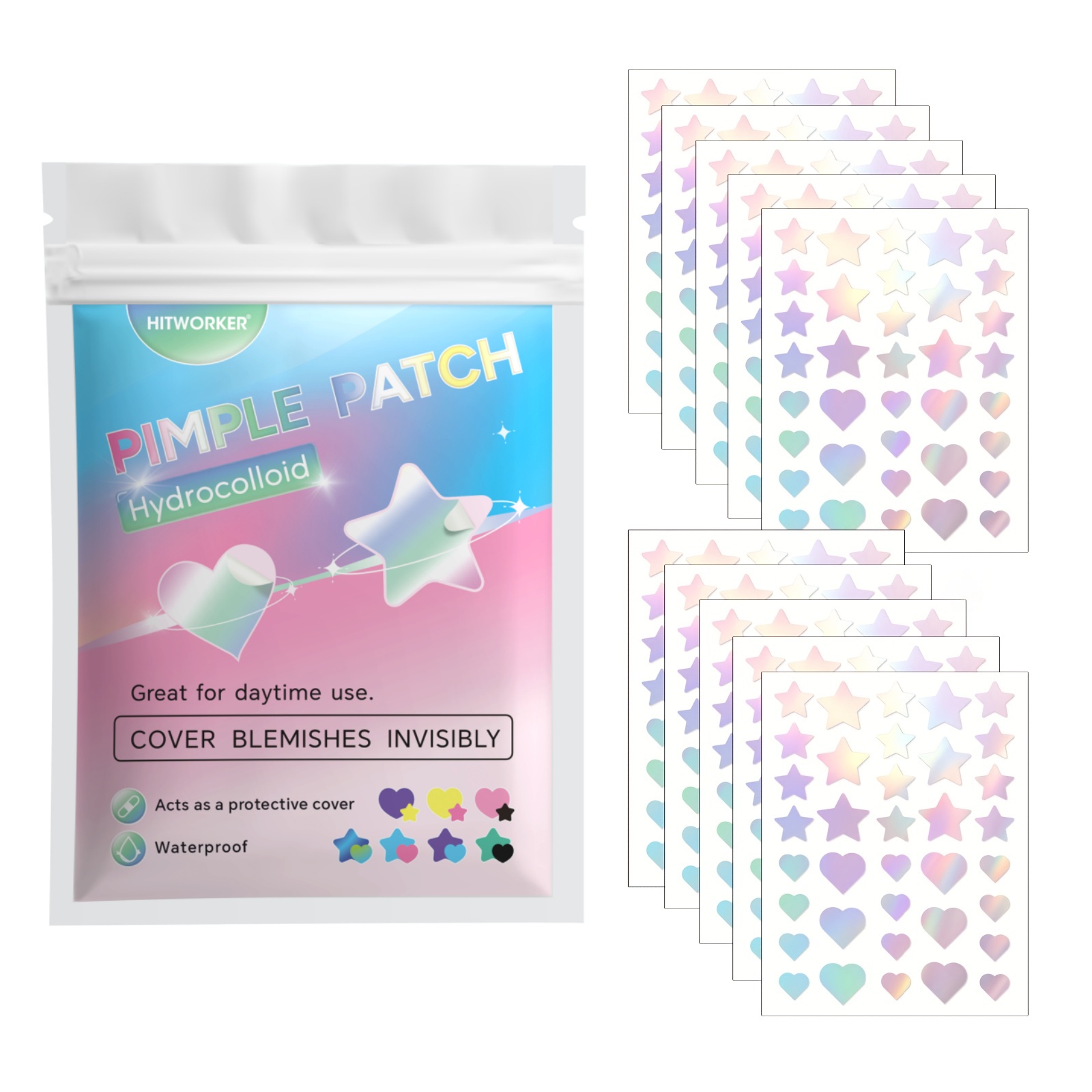 Skincare - 360 stuks kleurrijke acnepleisters – zachte