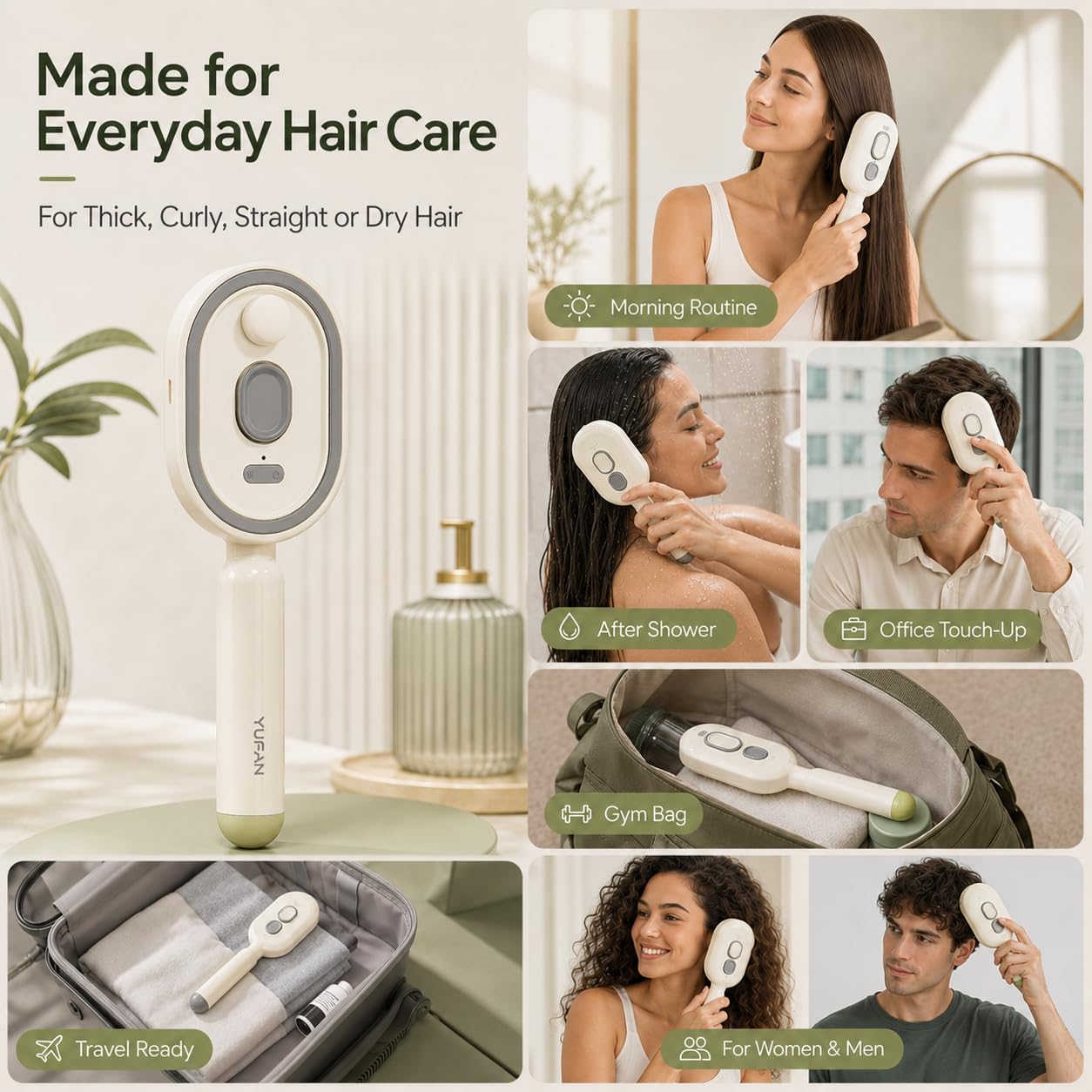 Massage - Elektrische Spray Haar Massageborstel 2-in-1 met
