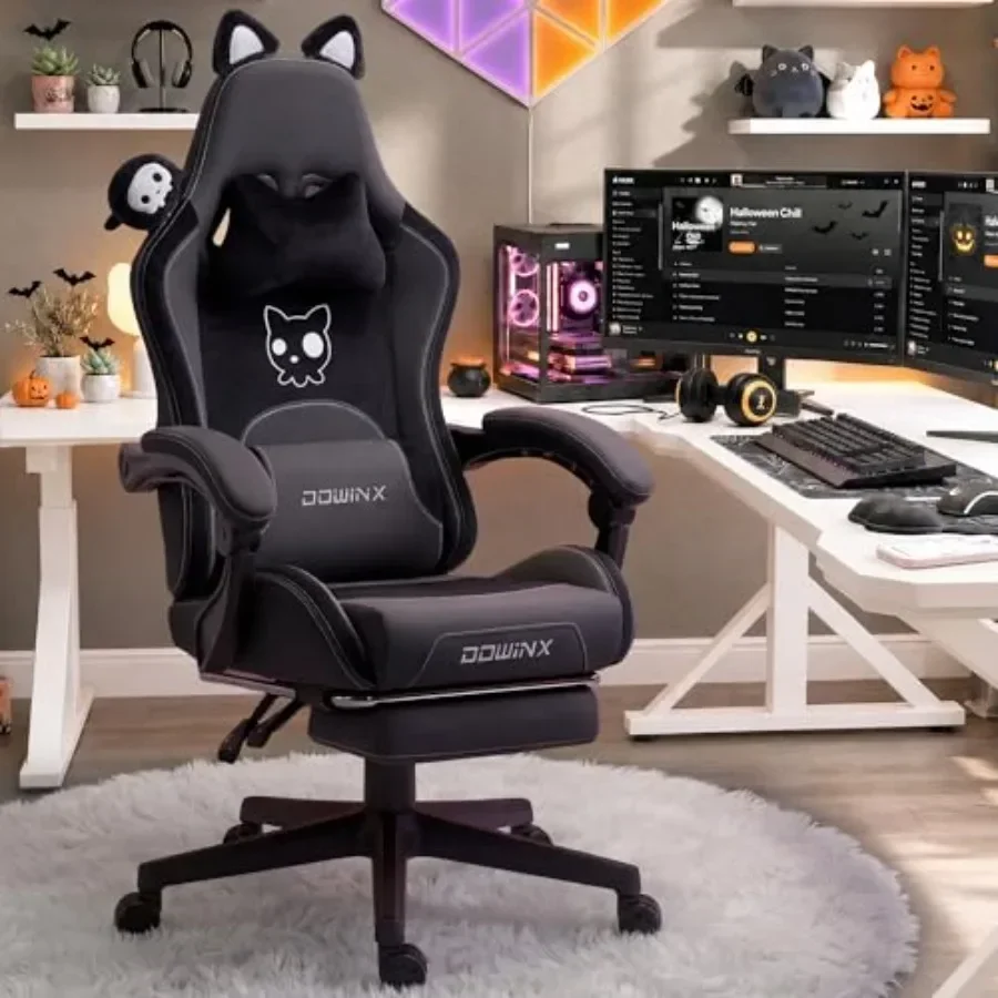 Massage - Gamingstoel voor volwassenen met kattenoren, bekleed