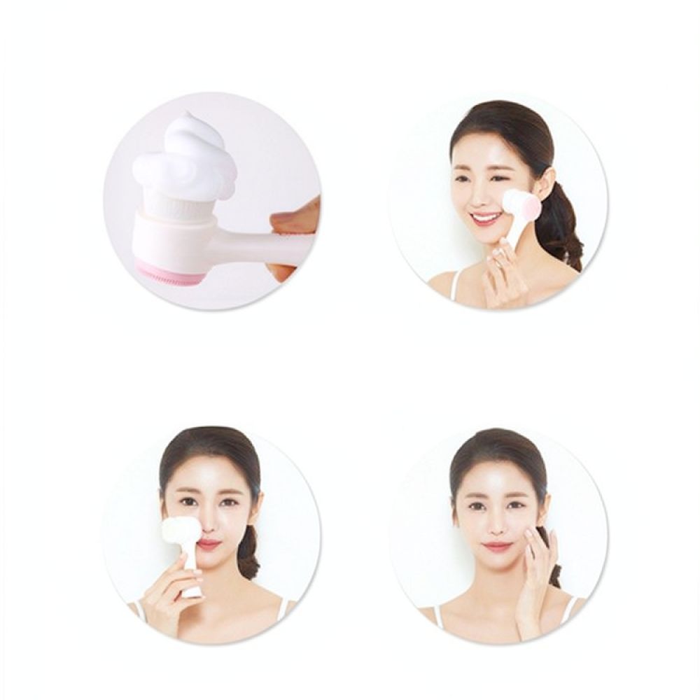 Silicone Face Scrubber Electric - Siliconen gezichtsreinigingsborstel, handmatig, dubbelzijdig, zachte borstelharen,