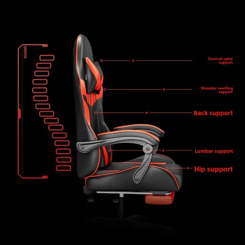 Massage - E-sports stoel met verlichting, Bluetooth-luidspreker, LED-display,