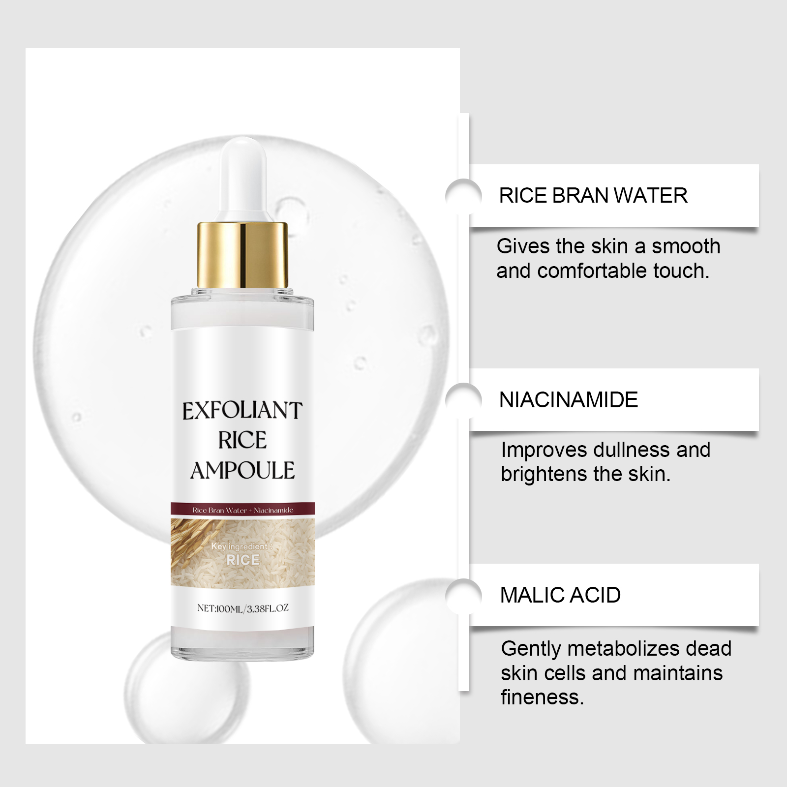 Rijst Exfoliërende Ampul Gezic - Niacinamide Pore Shrinking Essence recensie en prijs